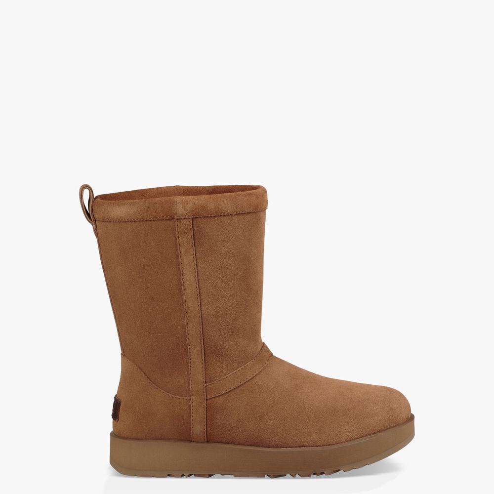 Bottes Imperméables UGG Classic Short Femme Marron Soldes 186WISAV